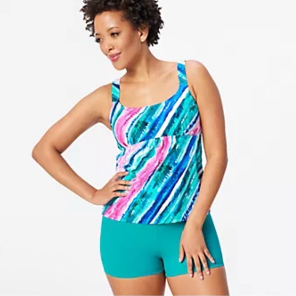 Swimsuits For All Multicolor Tankini Set